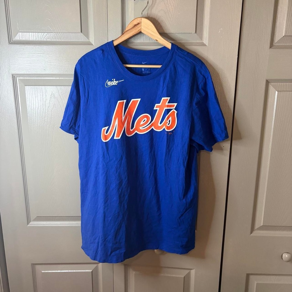 Nike New York Mets Darryl Strawberry 18 Blue T-Shirt Mens XL Baseball MLB Tee